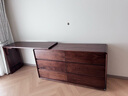 致典斗柜實(shí)木北美黑胡桃木簡(jiǎn)約臥室床尾柜抽屜收納柜六斗柜一體梳妝臺 六斗柜+1.2米七字板【出口專(zhuān)用】 曬單實(shí)拍圖