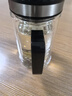 希諾（HEENOOR）抗菌玻璃杯雙層帶把手泡茶杯子男高檔家用辦公水杯XN-9005K 420mL 曬單實(shí)拍圖