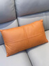 茗芮居客廳輕奢皮沙發(fā)抱枕靠墊科技布長(cháng)方形靠枕套腰枕皮質(zhì)靠背墊皮枕頭 橘橙色 40x60(腰枕含芯 曬單實(shí)拍圖