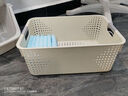 名創(chuàng  )優(yōu)品同款 雜物收納筐塑料桌面收納盒廚房櫥柜零食玩具整理筐 奶油色高款特大號 曬單實(shí)拍圖