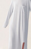 無印良品（MUJI）女式 柔軟針織家居連衣裙 長袖睡裙女寬松家居服秋季 FD33CC5A 煙熏藍色 S -M (160/84A) 曬單實拍圖