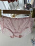 天蠶100%真絲內褲女士中腰桑蠶絲抗菌夏季薄款蕾絲女生三角褲短褲褲頭 曬單實(shí)拍圖