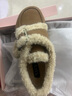 他她（TATA）復古厚底毛毛鞋女鞋加絨保暖單鞋棉鞋雪地靴短靴春季新款 黃棕（仿毛里） 35 曬單實(shí)拍圖