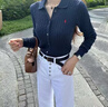 PAUL POLO美國保羅小馬標刺繡新款女士針織衫經(jīng)典羅紋領(lǐng)休閑時(shí)尚潮流毛衣 寶藍色 S 建議90-100斤 曬單實(shí)拍圖