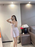 LEOEZYA鏤空連衣褲母后性感辣妹鏤空露腰連衣褲緊身顯瘦單肩運動(dòng)瑜伽連體 淺紫色(帶胸墊)A款 M _M_80-105斤 曬單實(shí)拍圖