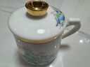 金鑲玉茶杯 家用喝泡茶羊脂玉瓷辦公杯馬克杯子茶水分離功夫茶具 青岳 曬單實(shí)拍圖