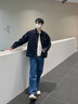 LEE COOPER微喇牛仔褲男秋季寬松直筒水洗深藍(lán)純棉百搭休閑長(zhǎng)褲子男士 深藍(lán)色 31 曬單實(shí)拍圖