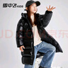 雪中飛【雪中飛黑曜石鵝絨服】保暖男童中大童亮面女童長(cháng)款兒童羽絨服 黑色 170 曬單實(shí)拍圖