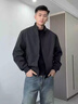 主意范（ZHUYIFAN）夾克男三防美式飛行春秋穿搭一整套立領(lǐng)棒球服外套短款工裝沖鋒衣 黑色夾克 L 110-130斤 曬單實拍圖