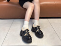卓詩(shī)尼厚底加絨小皮鞋女2025秋冬新款加厚毛毛棉鞋休閑百搭英倫風(fēng)樂(lè )福鞋 黑色 39 曬單實(shí)拍圖