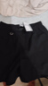 UR2025秋季新款男裝休閑松緊腰腰帶裝飾直筒短褲UUY650001 黑色 32 曬單實(shí)拍圖