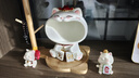 杞樂(lè)招財(cái)貓喬遷之喜搬家禮物客廳玄關(guān)裝飾放鑰匙置物架新居擺件工藝品 鈴鐺貓+置物架+相框+小擺件 曬單實(shí)拍圖