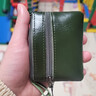 JLFGPJ復古真皮迷你零錢(qián)包男女純色頭層牛皮拉鏈小卡包鑰匙包簡(jiǎn)約硬幣包 軍綠色 曬單實(shí)拍圖