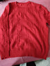 東方鴨加肥加大碼羊毛胖mm春秋羊毛衫純色提花毛衣女百搭螺紋薄款針織衫 KK51#紅色 5XL 165-180斤 曬單實(shí)拍圖