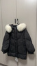 坦博爾冬季新款羽絨服女中長款時尚廓形毛領防風女士外套TB233568 黑色 S 160/84A 曬單實拍圖