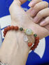豆蔻時(shí)光8mm南紅瑪瑙手串銀鑲和田玉石平安扣福袋水晶手鏈女士款 曬單實(shí)拍圖