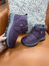 足力健大師雪地靴女冬季加絨加厚防水外穿媽媽鞋中老年運動(dòng)老人防滑大碼棉鞋 L-MX503紫色 女款 38 曬單實(shí)拍圖
