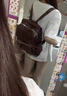 酷奇袋鼠（KUQIDAISHU）學(xué)院風(fēng)復古雙肩包女2025新款百搭時(shí)尚大容量旅行背包pu大學(xué)生書(shū)包 黃棕色 曬單實(shí)拍圖