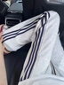 卡圖弛美式cleanfit條紋休閑褲子男春秋季寬松潮牌高街直筒運動(dòng)衛長(cháng)褲 白灰色 XL 曬單實(shí)拍圖