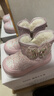 百麗（BeLLE）童鞋兒童雪地靴冬季加絨保暖棉鞋女童時(shí)尚公主靴子 粉色28 曬單實(shí)拍圖
