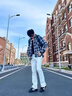 卡圖弛潮牌白色直筒牛仔褲男春秋季美式高街修身顯瘦痞帥百搭微喇長(cháng)褲子 白色 XL 【建議120-140斤】 曬單實(shí)拍圖