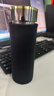匡迪（DKADI）高檔商務(wù)保溫杯316不銹鋼辦公室泡茶杯男士定制刻字水杯禮品杯 曜石黑 420ml 曬單實(shí)拍圖