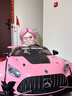 薩瑪特大g兒童電動(dòng)車(chē)可漂移可坐大人親子遙控玩具汽車(chē)男童女孩生日禮物 粉色＋終生質(zhì)保＋贈送精品頭盔護具（電瓶免費以舊換新 中配搖擺款＋四驅550電機12v10＋炫彩燈光＋真皮座軟輪 曬單實(shí)拍圖
