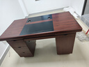 奈高（NAIGAO）辦公桌電腦桌辦公室油漆寫(xiě)字臺桌子帶鍵盤(pán)抽辦公職員1.4米紅棕色 曬單實(shí)拍圖