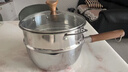 kims cook雪平鍋無(wú)涂層家用小奶鍋五層鋼輔食泡面鍋316L不銹鋼20cm+304蒸籠 曬單實(shí)拍圖