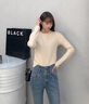 MJ STYLE薄絨打底衫女2025年秋冬季新款加絨保暖抗菌內(nèi)搭寬松長袖T恤上衣 曬單實拍圖