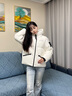 波司登（BOSIDENG）25新款羽絨服女短款90絨冰雪運動(dòng)時(shí)尚冬季連帽保暖外套B250246804 冰雪白8C66 XS 155/80A 體重約100斤以?xún)?曬單實(shí)拍圖