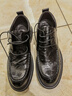 卡帝樂(lè )鱷魚(yú)（CARTELO）手抓紋皮鞋男低幫厚底商務(wù)軟牛皮男鞋休閑男士婚鞋9695 黑色 40 曬單實(shí)拍圖