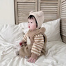 G.DUCKKIDS小黃鴨嬰兒背帶褲套裝秋冬裝新生兒衣服男女寶寶加厚保暖兩件套 套裝 73 尺碼建議3-6個(gè)月12-16斤 曬單實(shí)拍圖