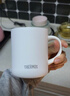 膳魔師（THERMOS）不銹鋼時(shí)尚簡(jiǎn)約大咖杯帶蓋茶飲牛奶咖啡杯辦公水杯把手杯TCDG-451 【涂層內膽】布朗(PUPPY) 440ml 曬單實(shí)拍圖