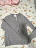 優(yōu)衣庫女裝紐花圓領(lǐng)針織開(kāi)衫/毛衣外套空調衫通勤秋冬新款481477 03 灰色 XL 曬單實(shí)拍圖