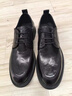 Walker Shop男鞋商務(wù)休閑皮鞋厚底英倫圓頭軟底軟面西裝鞋男士正裝皮鞋 黑色系帶 皮鞋碼 42 皮鞋碼 曬單實(shí)拍圖