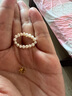 老廟黃金戒指足金蓮花珍珠指環(huán)淡水珍珠戒指送老婆送女友生日節日禮物 約0.15g 曬單實(shí)拍圖