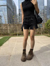 回力厚底馬丁靴女款2025新款秋季小個(gè)子增高顯瘦復古棕色靴子短靴 卡其 37 曬單實(shí)拍圖