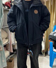 Teenie Weenie【何洛洛同款】2025新款男女同款工裝三防貉子毛保暖派克羽絨服 藏青 M (170) 曬單實(shí)拍圖