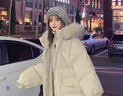 唐菓蜜設計感羽絨棉服女冬季2025新款羽棉襖絨服韓版時(shí)尚加厚面包服棉衣 米白色 M 曬單實(shí)拍圖