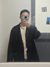 太平鳥(niǎo)男裝羊毛呢子大衣冬季寬松一?？壑虚L(cháng)款黑色外套 黑色 第一批 L 曬單實(shí)拍圖