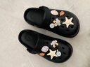 名創(chuàng  )優(yōu)品（MINISO）洞洞鞋男女夏季外穿涼鞋防滑厚底踩屎感包頭涼拖鞋 黑色+海洋星星 曬單實(shí)拍圖