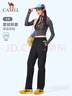 駱駝（CAMEL）加絨直筒長(cháng)褲女裝防潑水梭織運動(dòng)褲 C25CA6L6025 幻影黑 L 曬單實(shí)拍圖