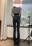 恰凡（QIAFAN）牛仔褲彈力微喇褲子女春秋季2025新款高腰顯瘦復(fù)古長褲修身喇叭褲 復(fù)古藍(lán)（長褲） 26 /S 曬單實(shí)拍圖