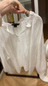 UR2025秋季新款女裝木耳邊系帶肌理感長(cháng)袖罩衫襯衫UWM250035 本白 (偏寬松) S (XS-S) 曬單實(shí)拍圖