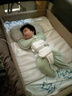 LOVE TO DREAM嬰兒防驚跳睡袋 可拆袖春夏季輕薄棉款睡袋 白色英文M碼 曬單實(shí)拍圖