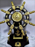 PRUY領(lǐng)航舵擺件實(shí)木舵手舵輪老板辦公室喬遷開(kāi)業(yè)禮品酒柜裝飾品 小號金色高38厘米 曬單實(shí)拍圖