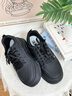 人本（RENBEN）厚底小黑鞋2025春秋季新款通勤高顏值休閑百搭增高透氣學(xué)生板鞋 曬單實(shí)拍圖