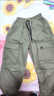 雙魚(yú)兔（SHUAGNYUTU）男童褲子春秋款休閑工裝褲兒童長(cháng)褲中大童男孩秋冬加絨休閑寬松褲 大兜兜軍綠色 單褲 110 建議身高100厘米左右 曬單實(shí)拍圖