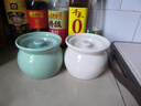 燉工房瓦罐煨湯江西沙縣小吃朱雀湯燉罐家用燉盅陶瓷帶蓋隔水一人蒸蛋盅 一青一白（送蓋夾） 一個(gè) 400ml 曬單實(shí)拍圖